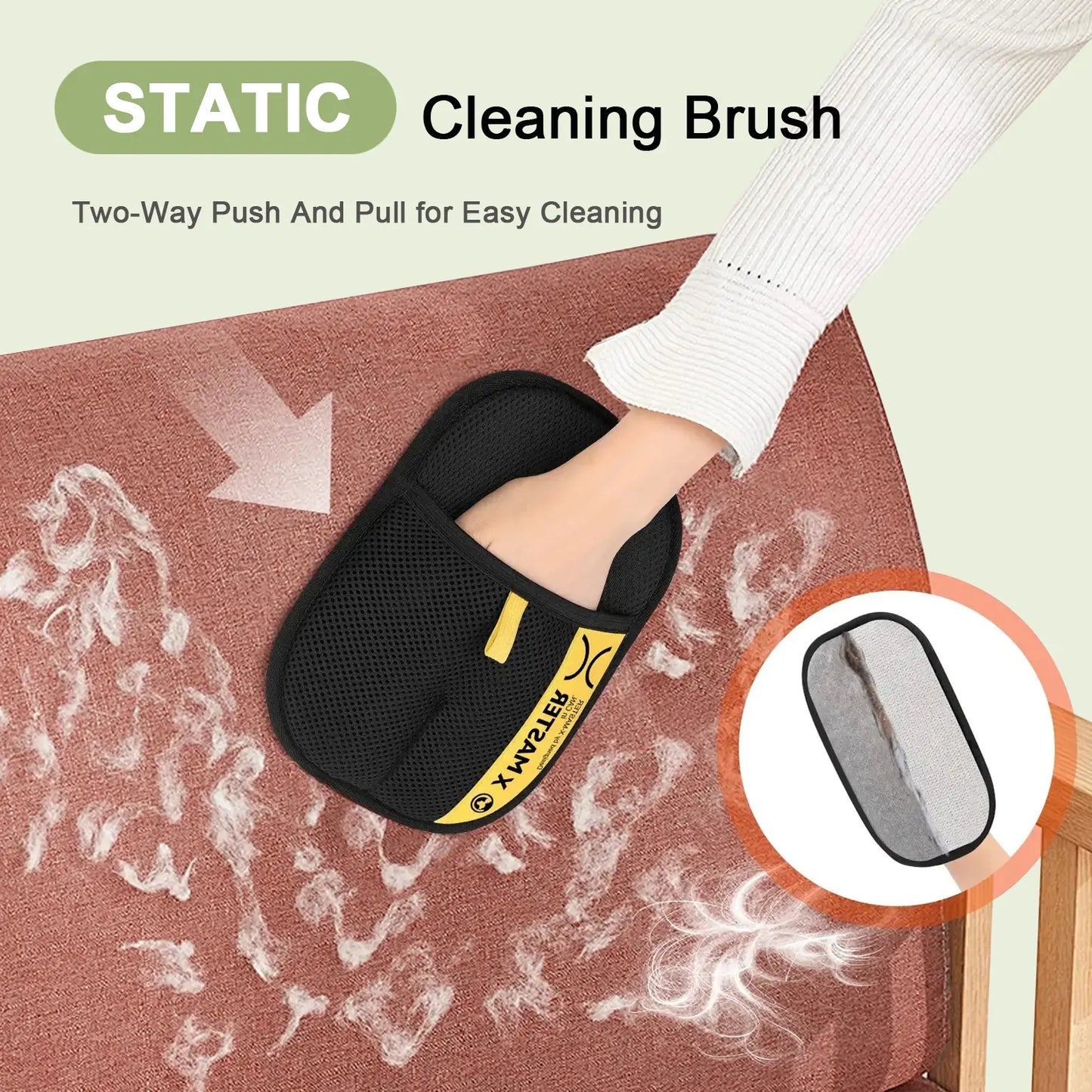 Premium Electrostatic Pet Grooming Gloves - Reusable Hair Remover for Multi-Pet Households, Ideal for Furniture, Carpets, and Pet Accessories, Double-Sided Cleaning Mitt
